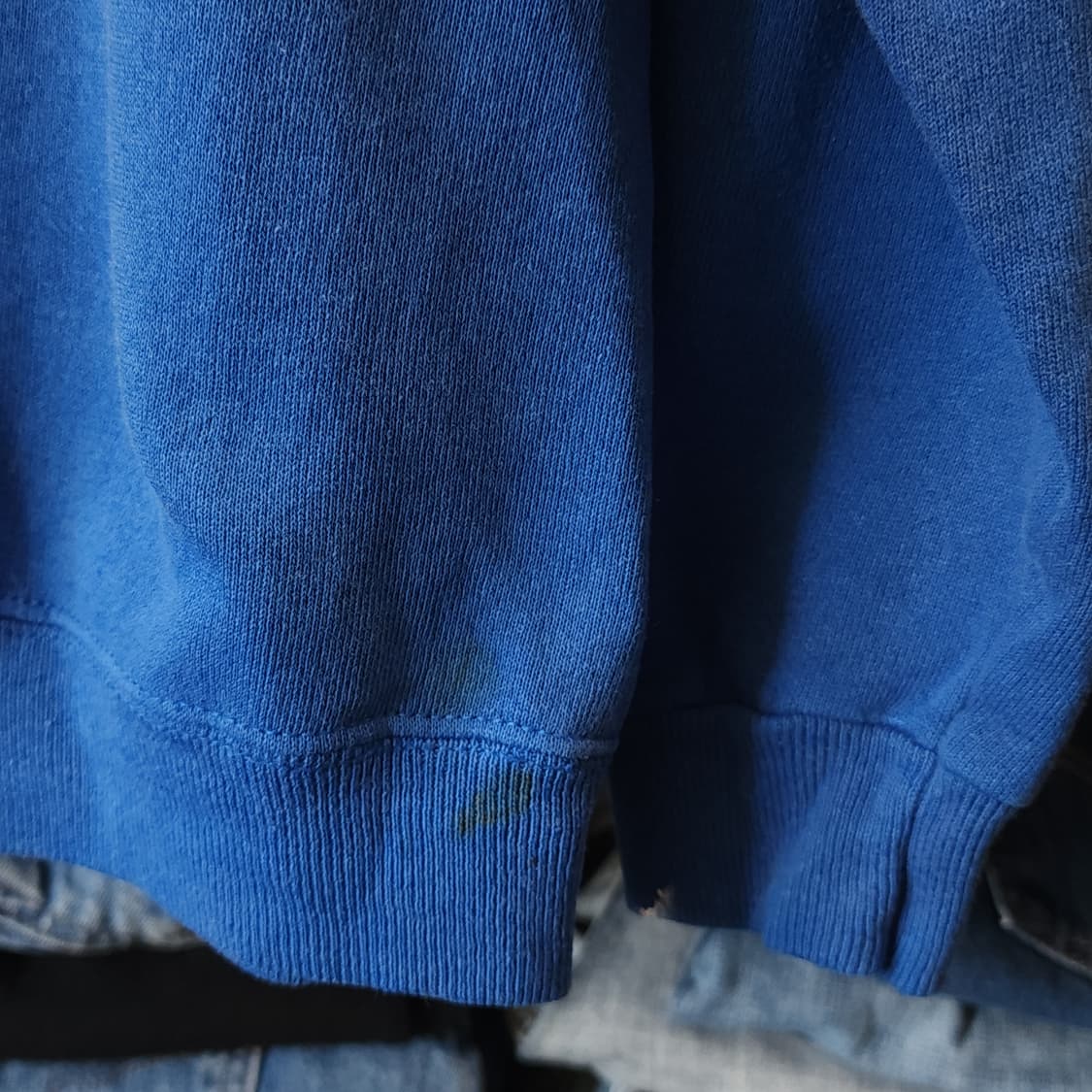 90s 헤인즈 빈티지 스웻셔츠 플레인 스웻셔츠 페인팅 블루 m 상품이미지8