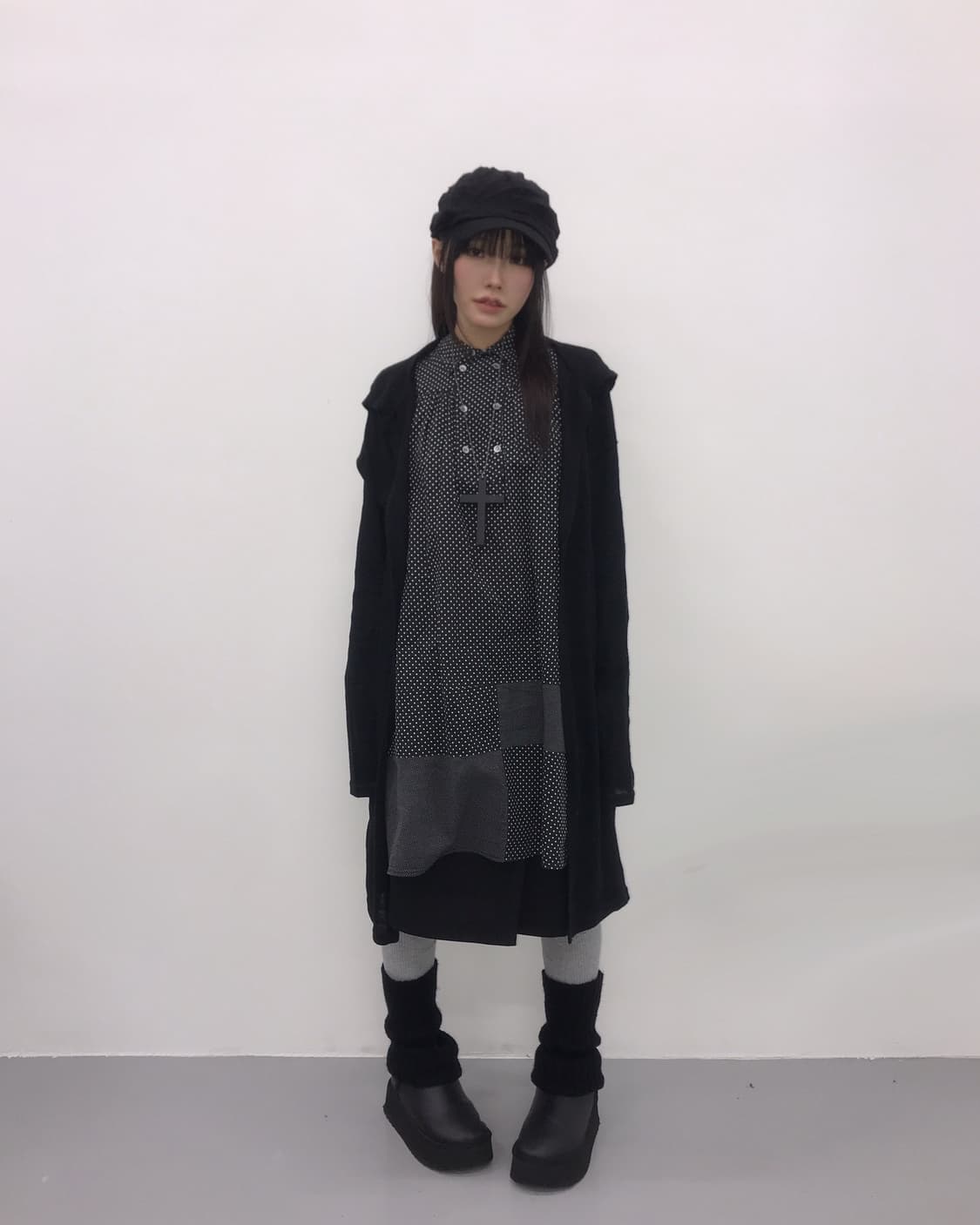 Sunao kuwahara Black Dot Long Shirt 상품이미지6