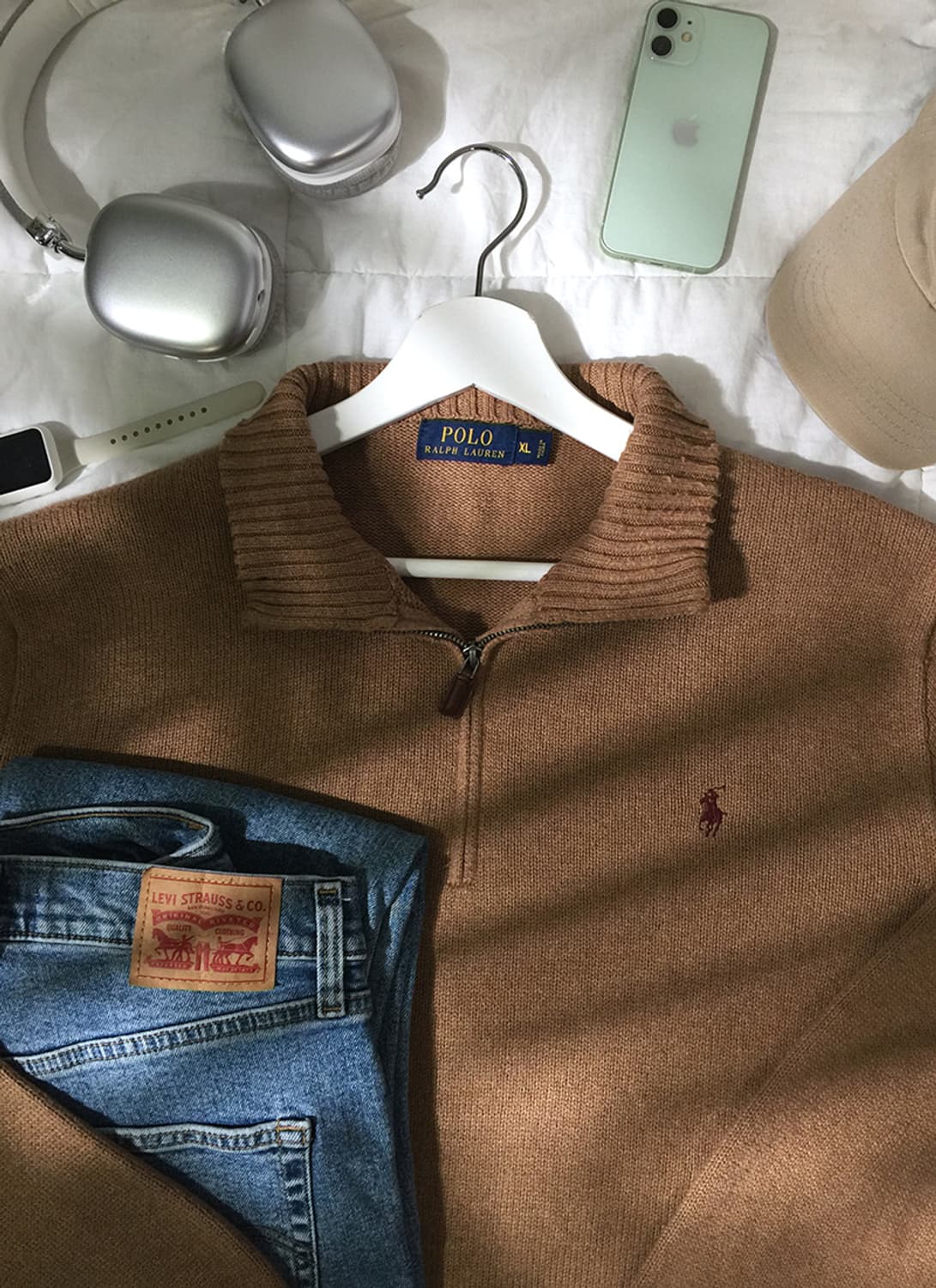 (MAN) 폴로랄프로렌 반집업 니트스웨터 XL 상품이미지1