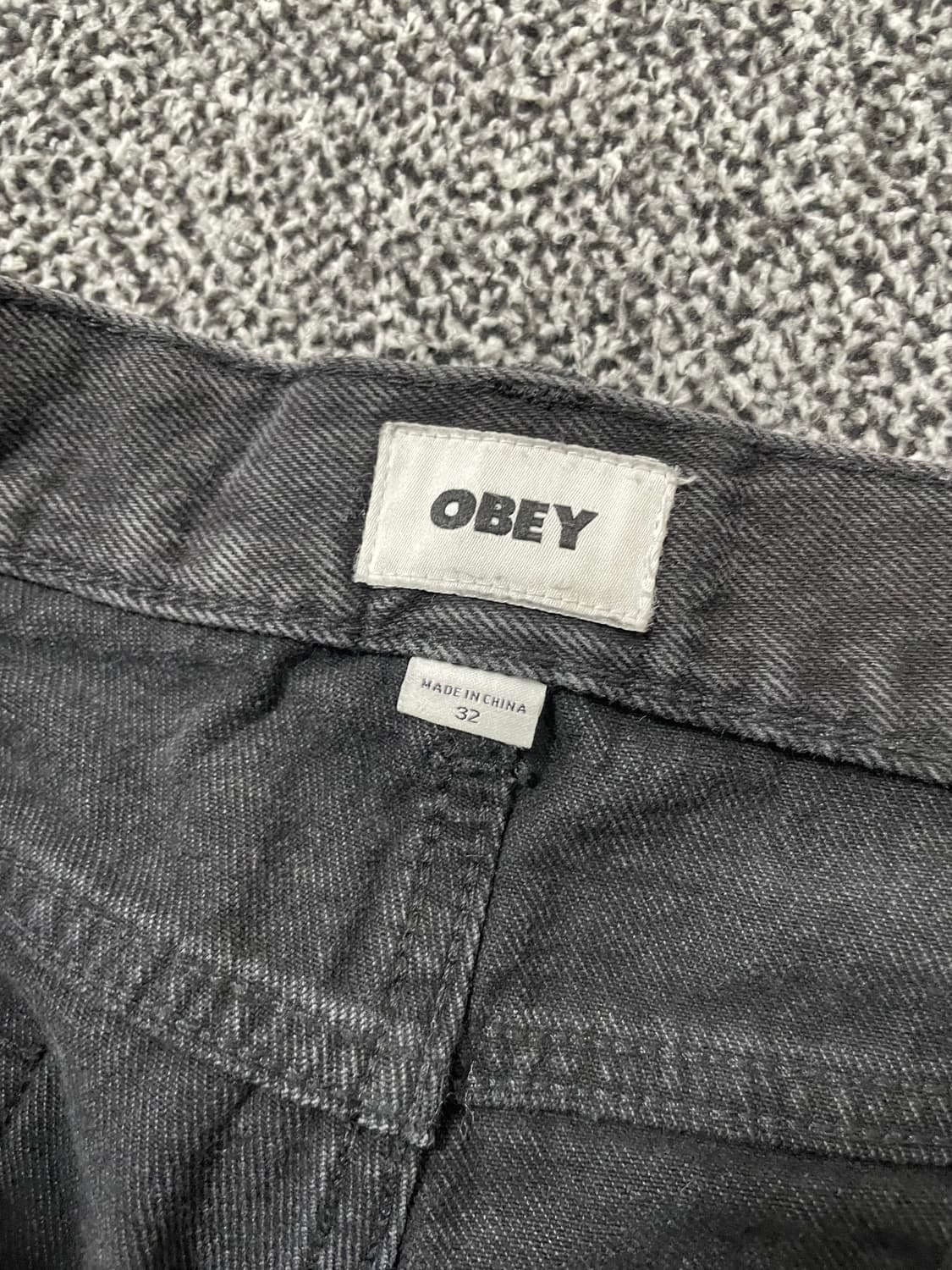 빈티지9. 오베이 Obey 하드워크 드림 데님 팬츠 흑청 청바지 프린팅 상품이미지3