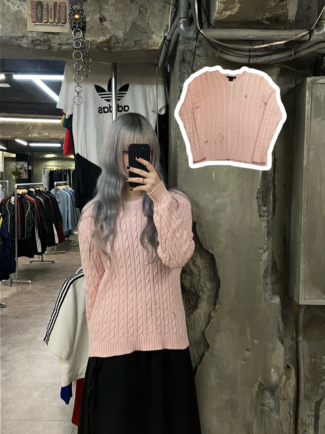 폴로 랄프로렌 꽈배기 니트 핑크 L #csz2605 상품이미지1