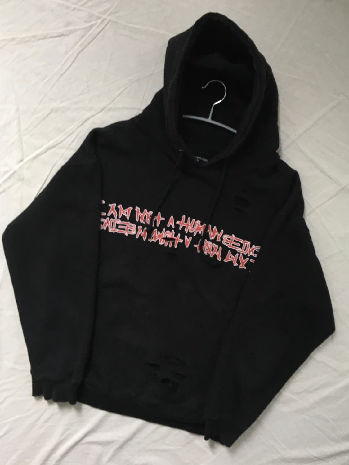 아임낫어 휴먼비잉 데미지 후드티 상품이미지3
