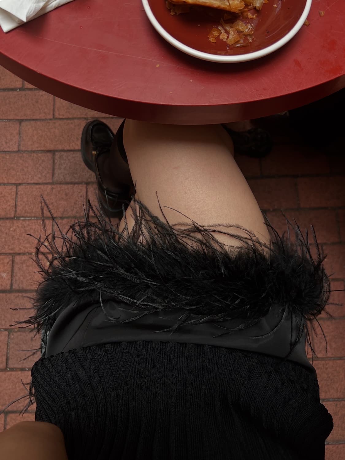 문선 ostrich hair mini skirt 상품이미지3