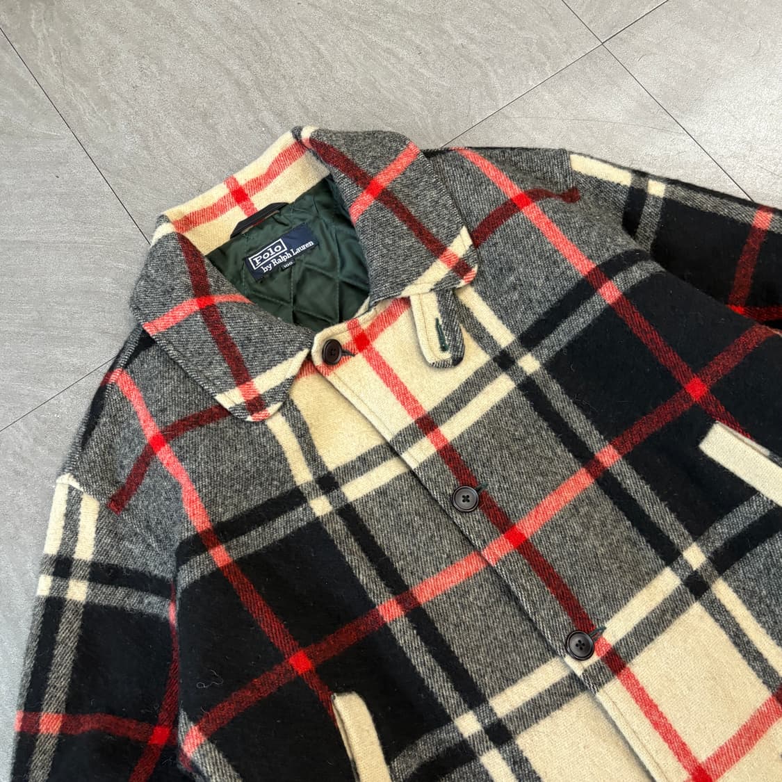 90s 90년대 일경물산 폴로 울 하프 코트 자켓 상품이미지2