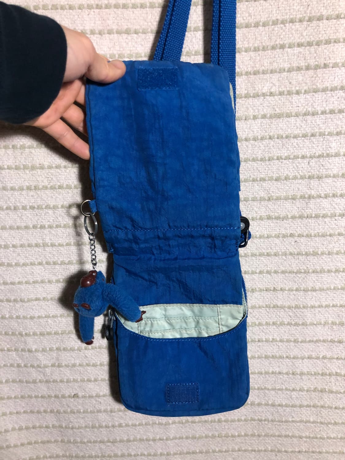 빈티지 키플링 Y2K 나일론 블루 미니 여권가방 크로스백 상품이미지4