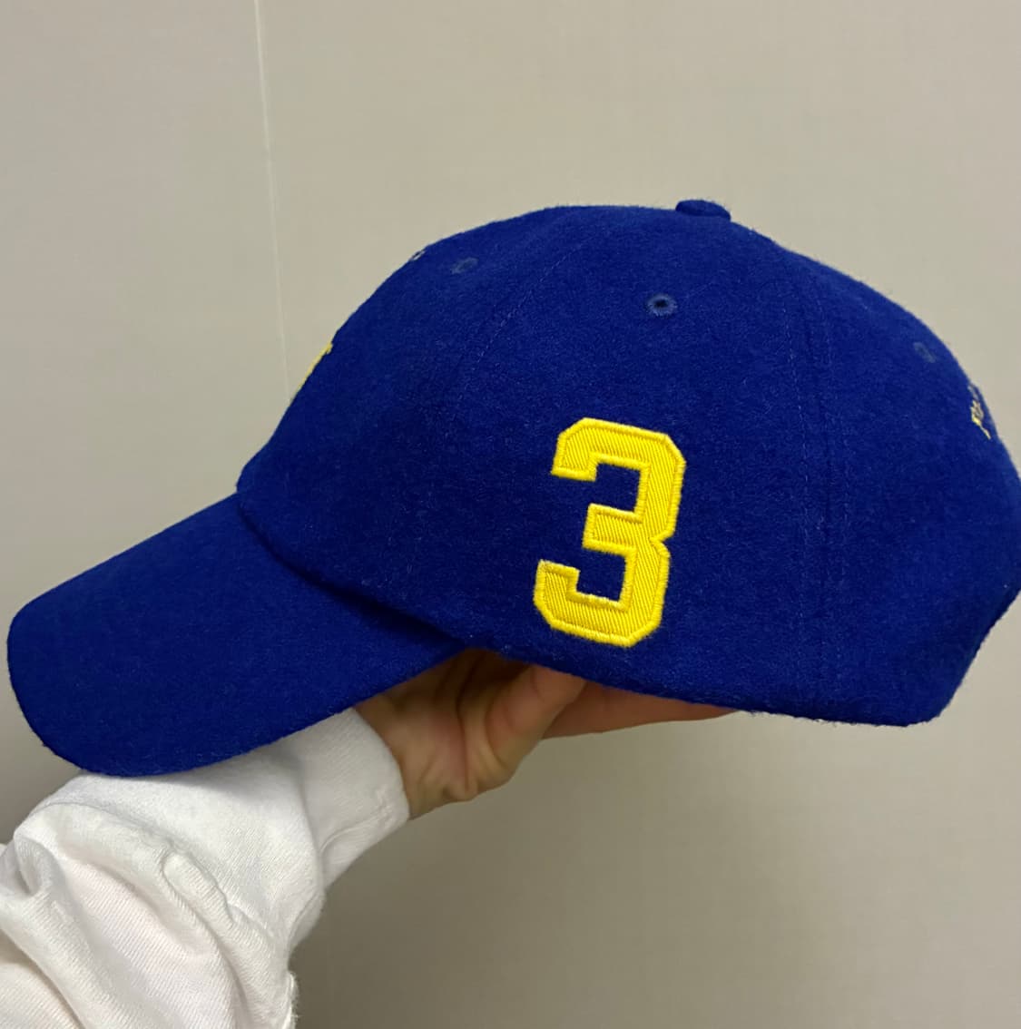 (F)POLO 폴로랄프로렌 울 빅포니 베이스볼 볼캡 모자 블루 상품이미지3