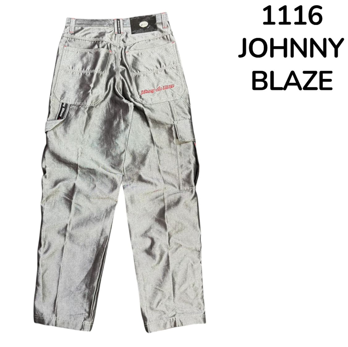 00s 조니 블레이즈 유광 실버 힙합 와이드 팬츠 34 상품이미지2
