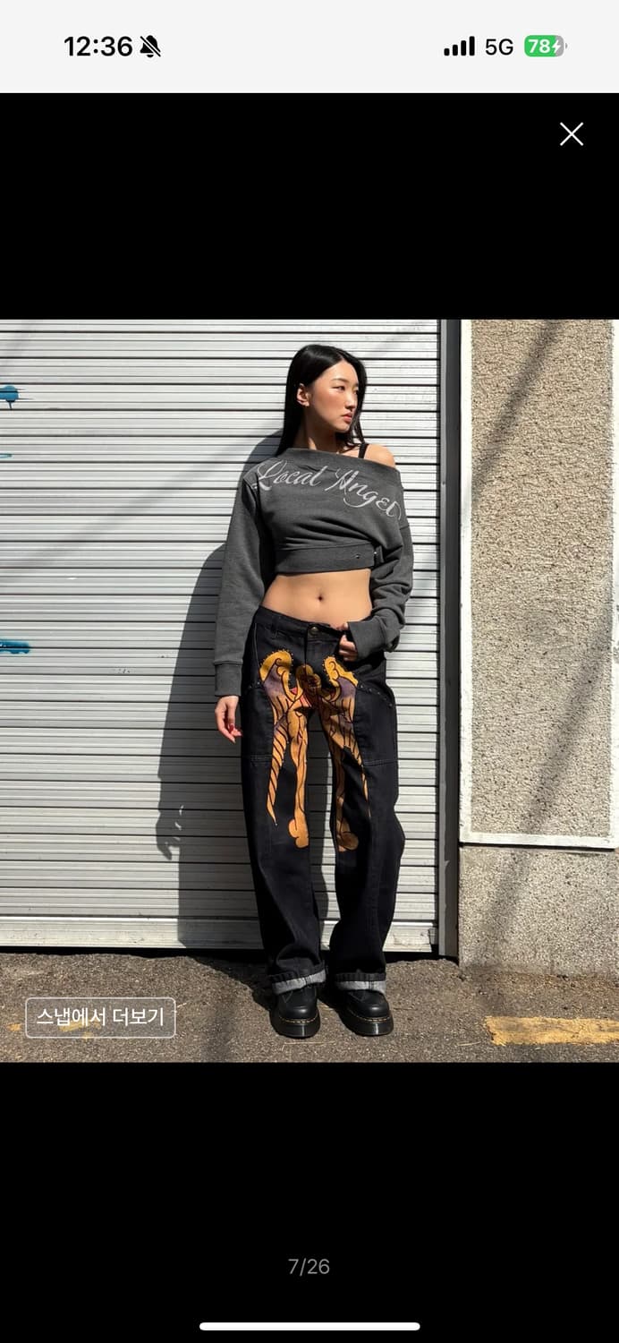 스컬프터 X Ed Hardy Cracked Angel 데님팬츠 판매 상품이미지5