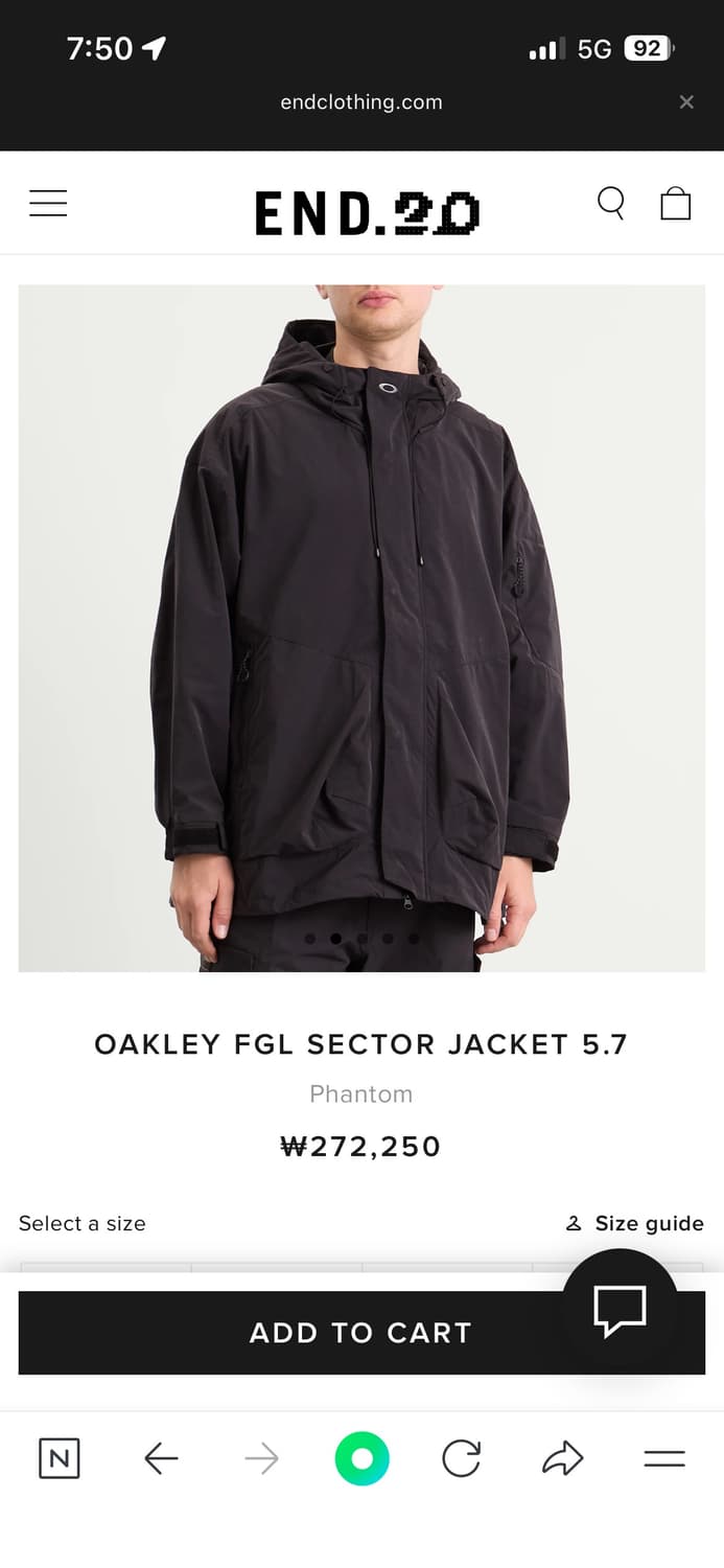 오클리 Oakley FGL Sector Jacket 5.7 팬텀 M 급처 상품이미지1