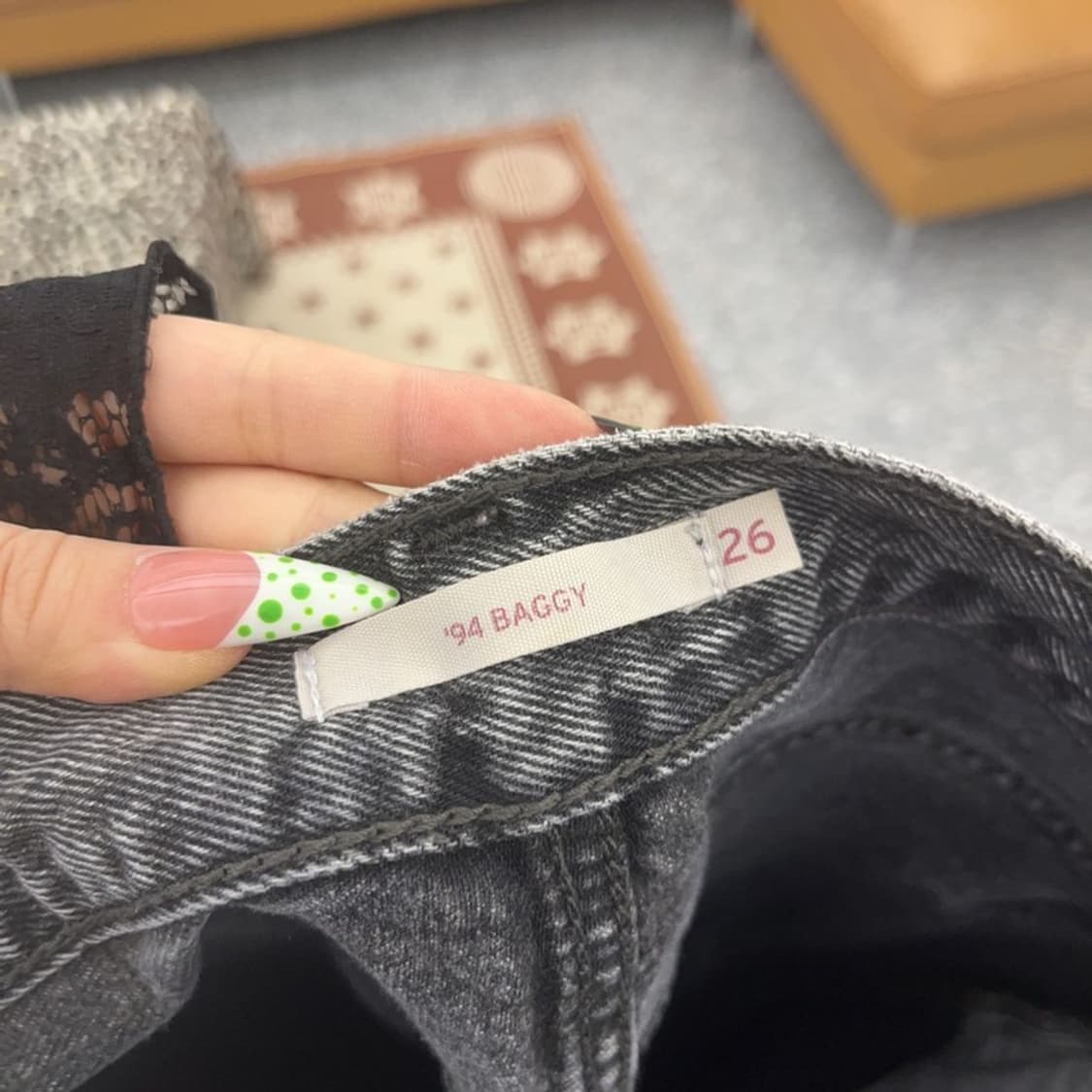 리바이스 빈티지 모던시크 워싱 흑청 데님 청바지 26인치 C08950 상품이미지6