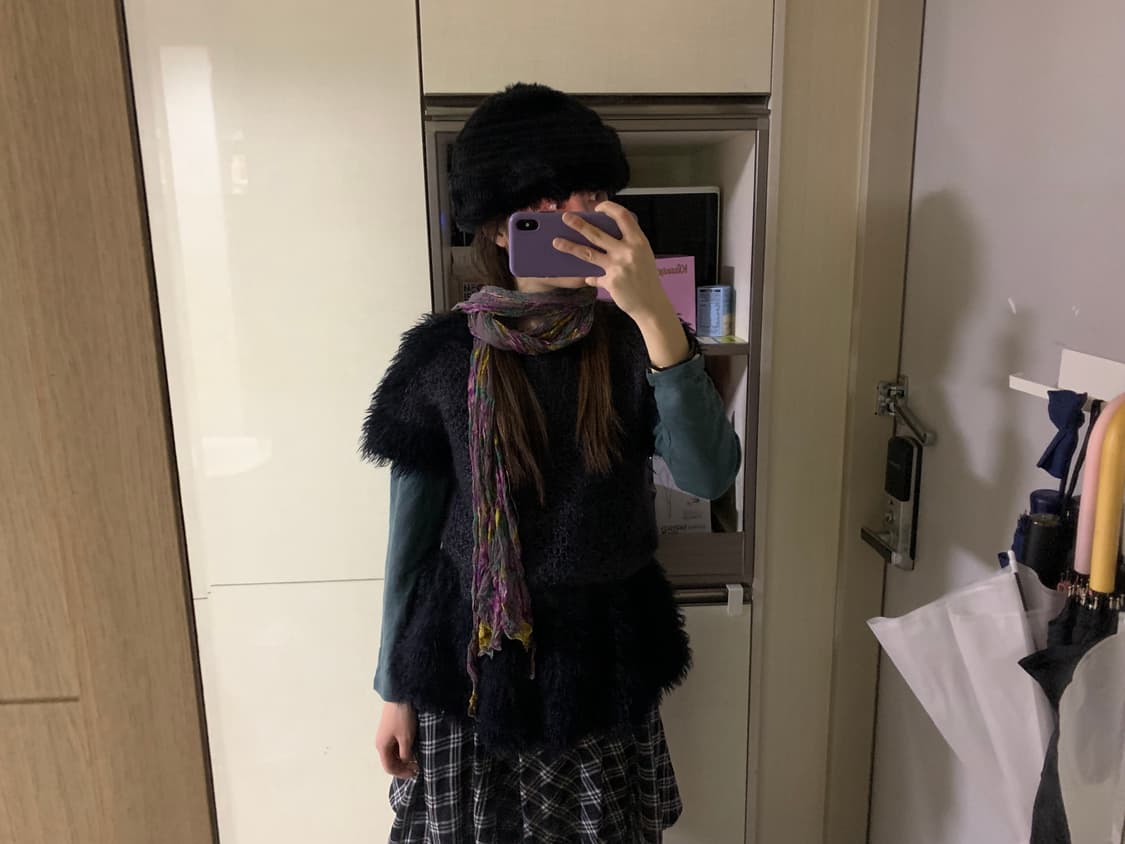 Fur half knit onepiece 상품이미지5