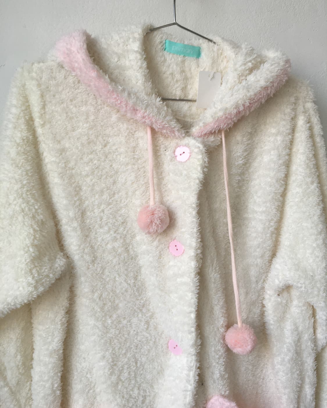 Pom pom fleece hood cardigan 상품이미지4