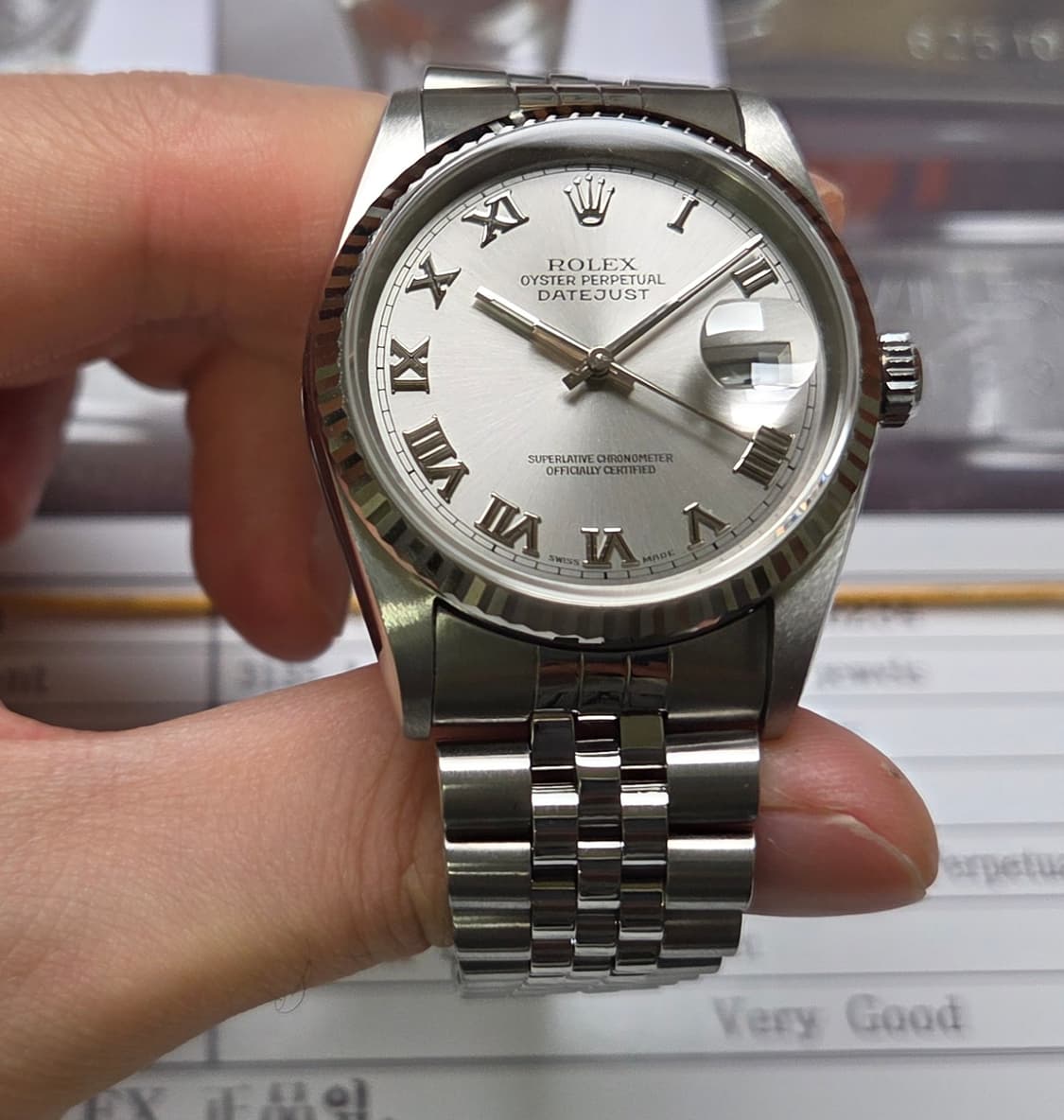 롤렉스 데이저스트 16234 후기형 실버로만 18K화골베젤 쥬빌리줄 (감 상품이미지2