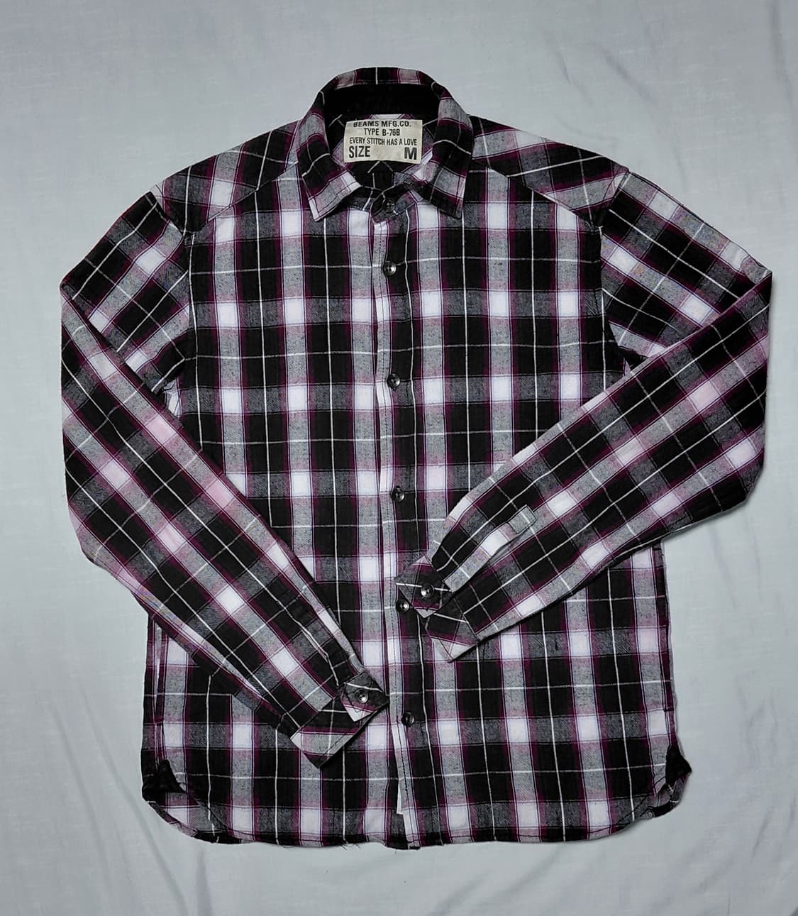 ​[M] 빔즈(BEAMS) 빈티지 체크 플라넬 셔츠 상품이미지1