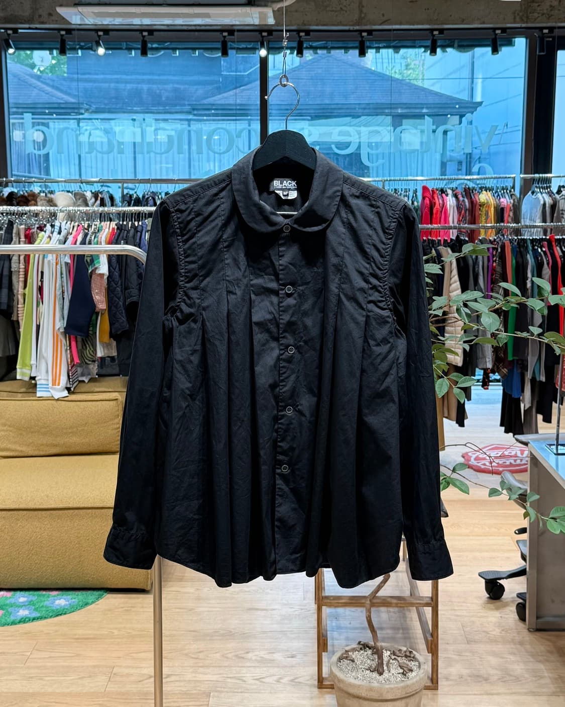 꼼데가르송 블랙 AD2017 핀턱 라운드 셔츠  상품이미지1