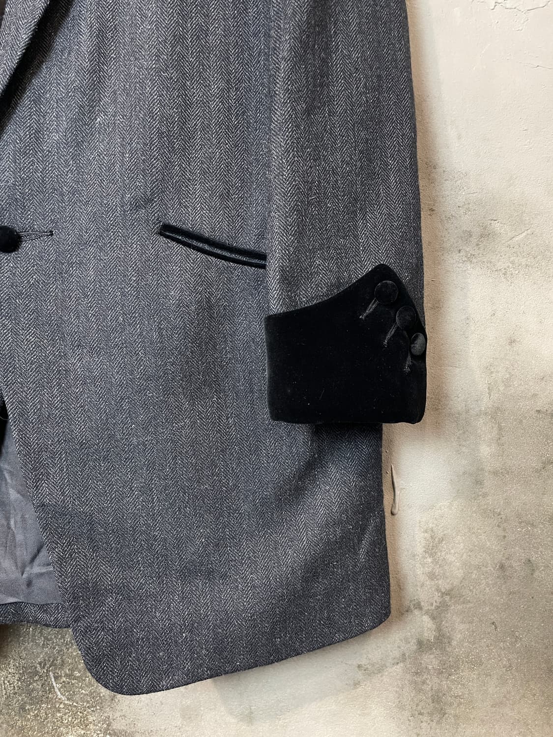 언유즈드 벨벳 트림 체스터 롱 자켓 상품이미지5