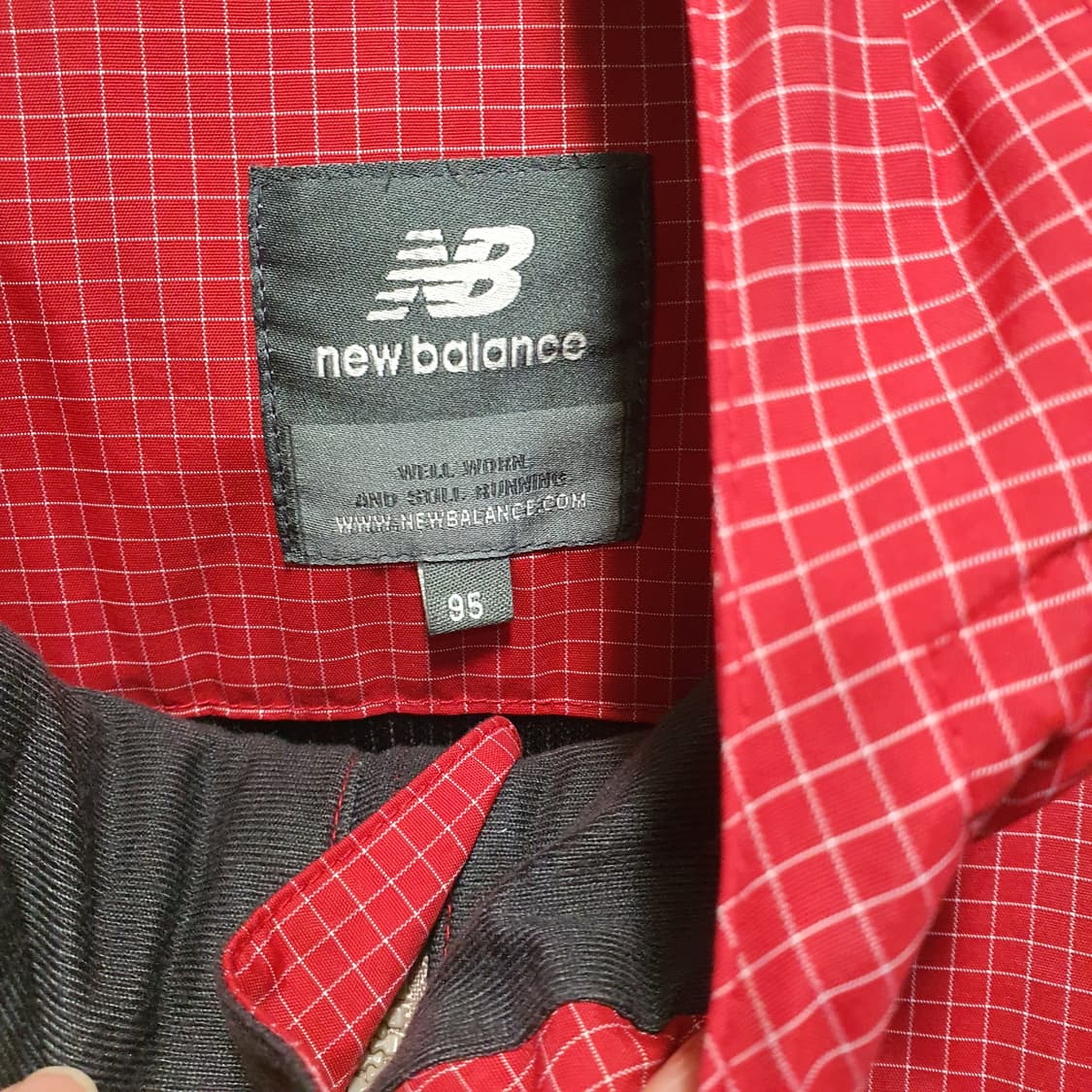 뉴발란스 레드 체크 후드 바람막이  상품이미지6