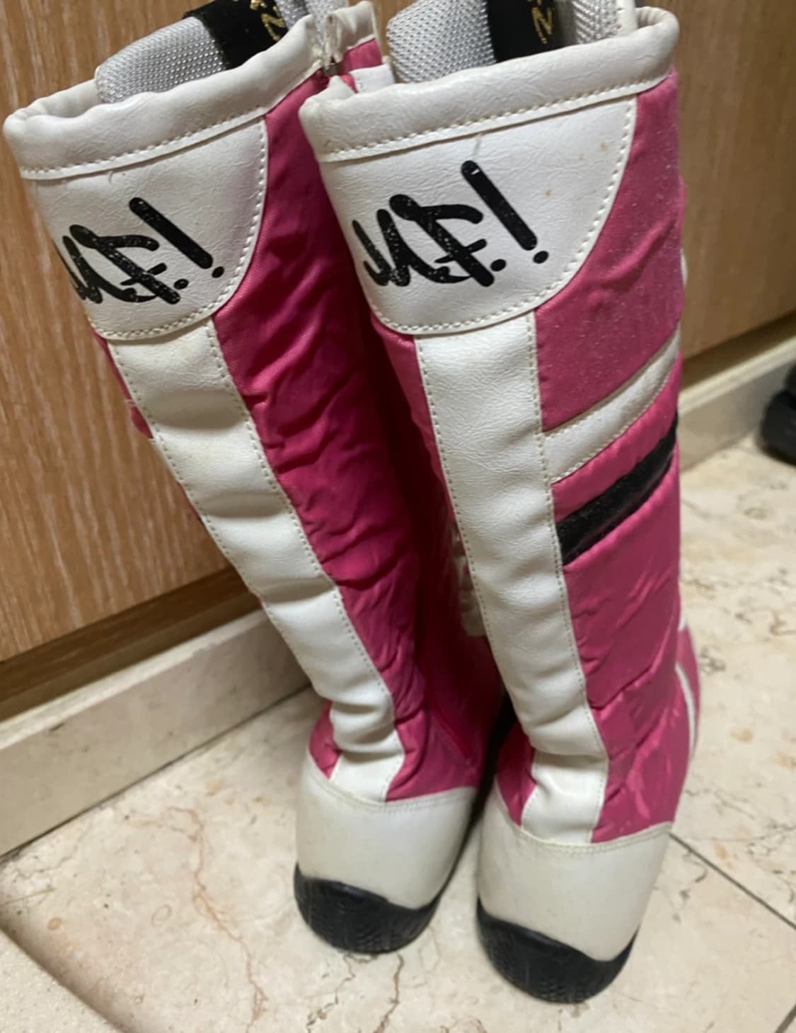 Formarina 포나리나 핑크 레이스업 롱 부츠.36 상품이미지3