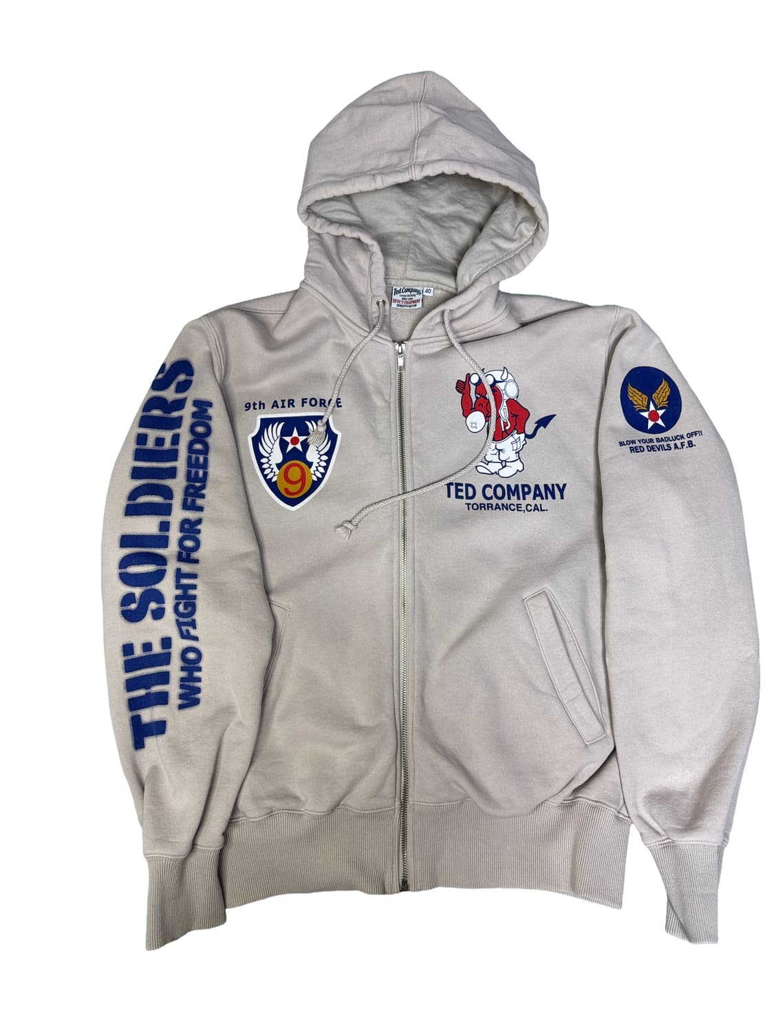 빈티지 테드컴퍼니 레드데빌 에어포스 후드집업 40 상품이미지3