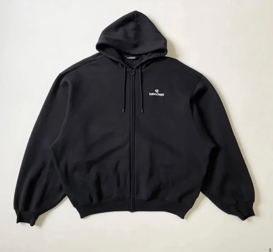 발렌시아가 20FW스폰서 로고 후드집업 상품이미지3