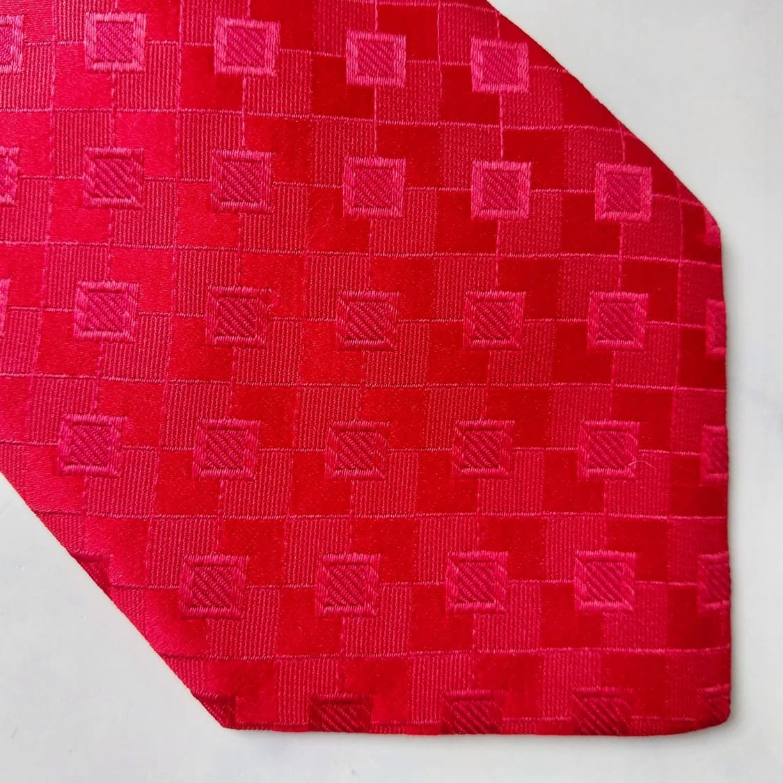 알테아 실크 레드 자카드 넥타이 9.3cm A+등급 K2104 상품이미지5