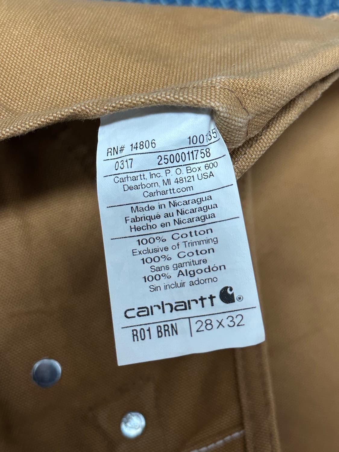 칼하트wip R01 BRN 오버롤 28x32 상품이미지6