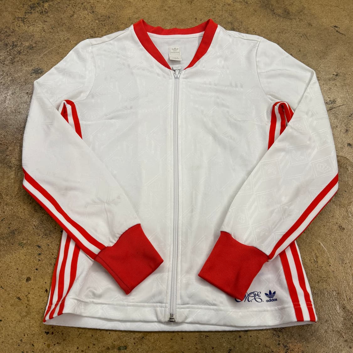 아디다스 미시엘리엇 화이트 오렌지 슬림핏 져지 트랙탑  상품이미지2