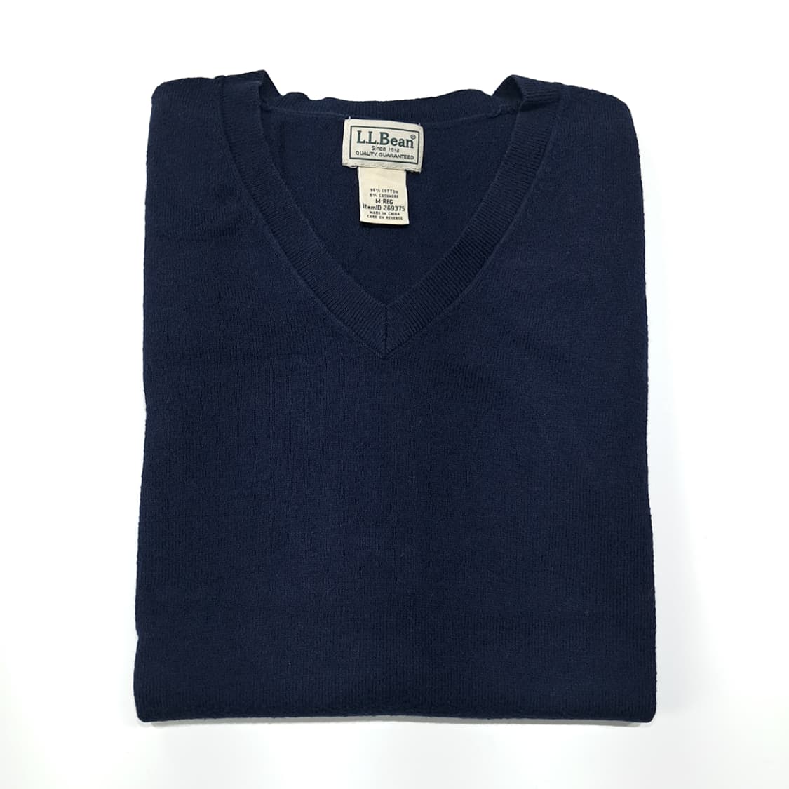 CL429 M 엘엘빈 00s 코튼캐시미어 V넥 네이비 조끼 니트베스트 상품이미지6