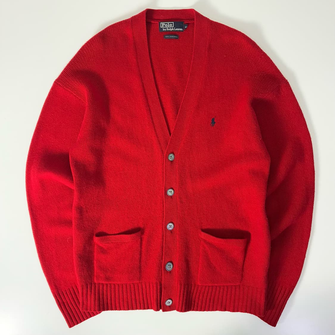 Polo  폴로 랄프로렌 자수 램스울 레드 니트 가디건 상품이미지1