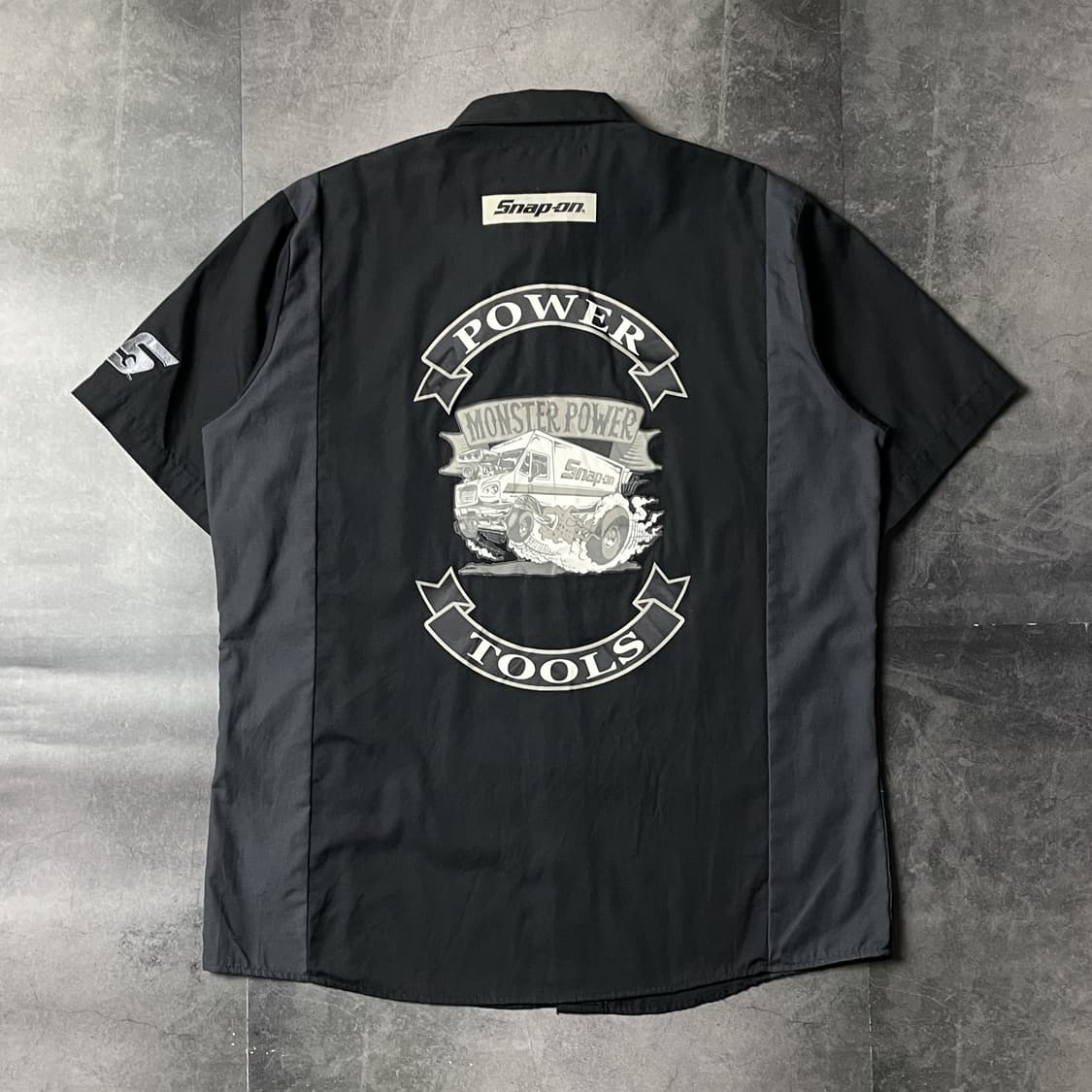 DICKIES 디키즈 빈티지 블랙  그레이패널 반팔 워크셔츠 A00977 상품이미지6