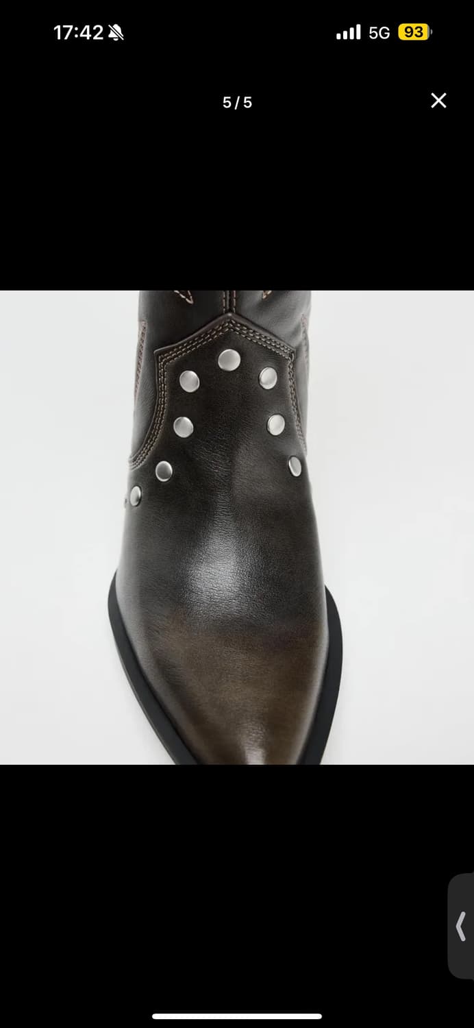 자라 카우보이 스터드 부츠 브라운 40(250~260) 상품이미지4