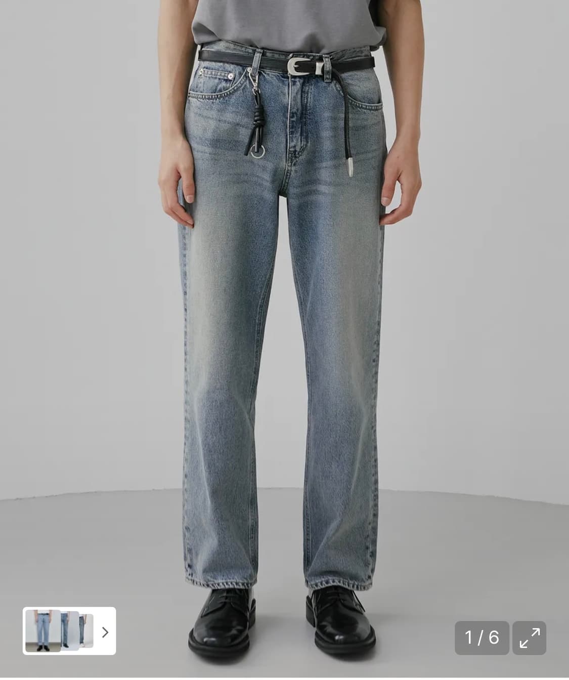 브랜디드 사하라 데님 와이드스트레이트 핏 상품이미지1