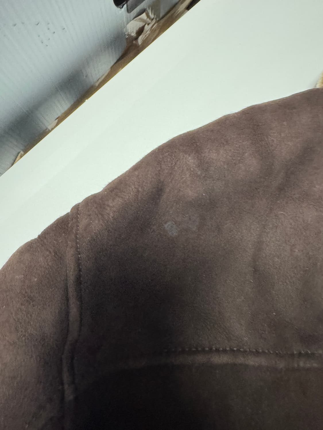 빈티지 리얼 양가죽 스웨이드 양털 내피 무스탕 자켓 XL 코코아 상품이미지4