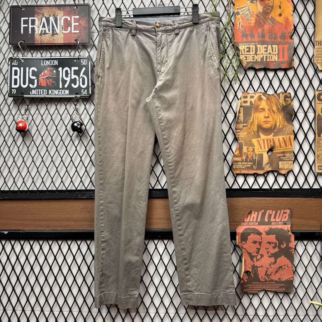 폴로 랄프로렌 스트레치 치노 팬츠 후면 포니 로고 포인트 그레이 상품이미지1