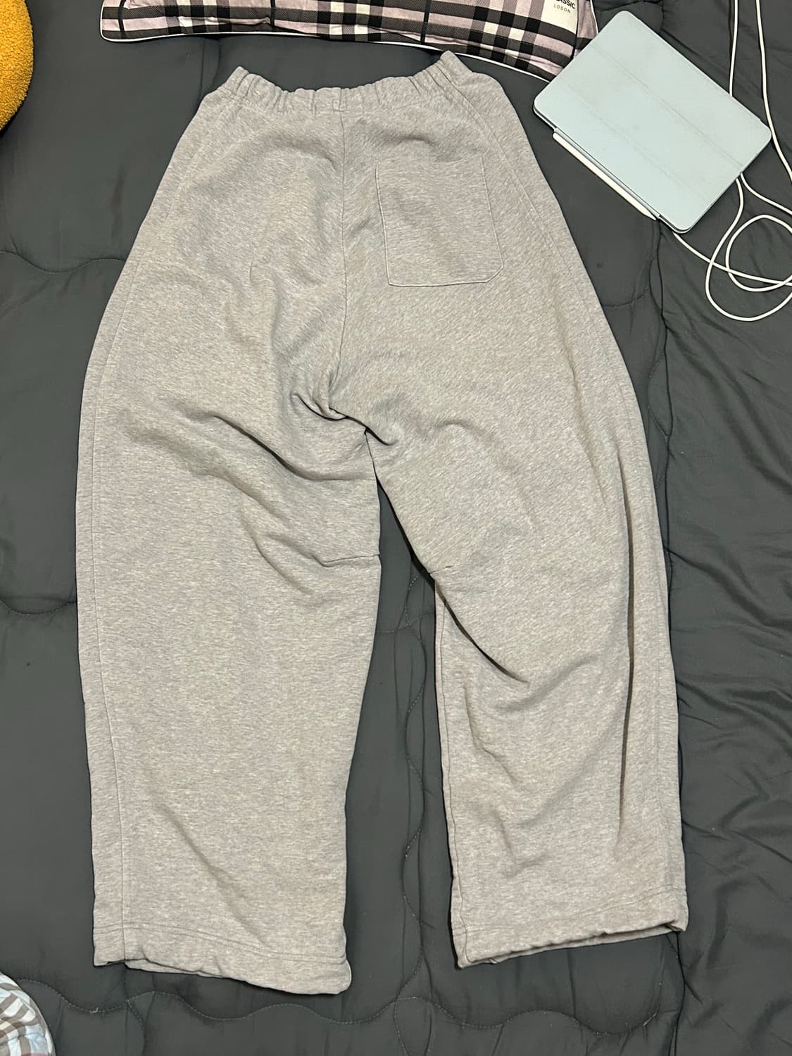 노운 와이드 스웻 팬츠 멜란지그레이 1사이즈 상품이미지8