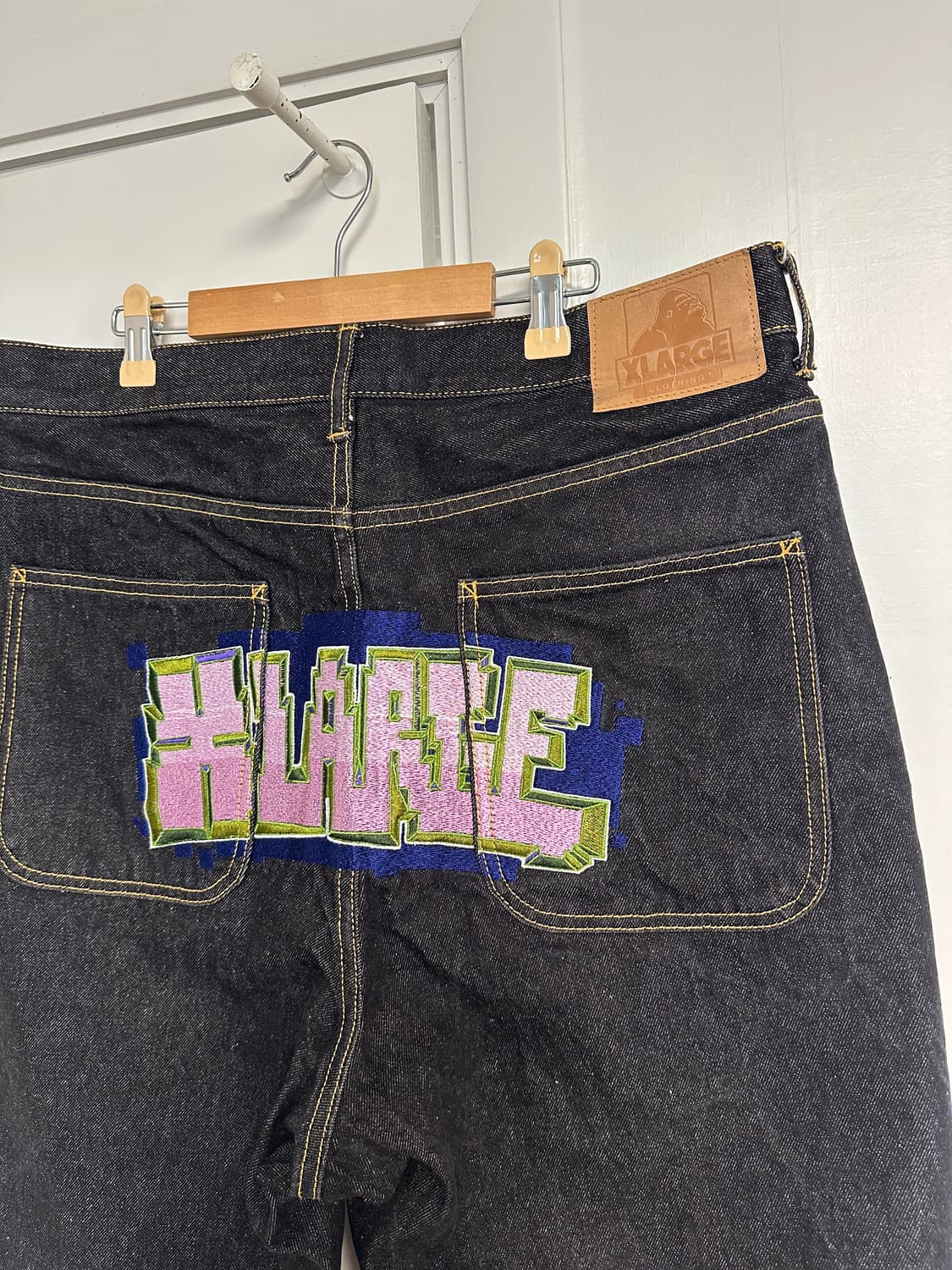 엑스라지 폴리곤 로고 자수 데님쇼츠 반바지 버뮤다팬츠 XLARGE 상품이미지2