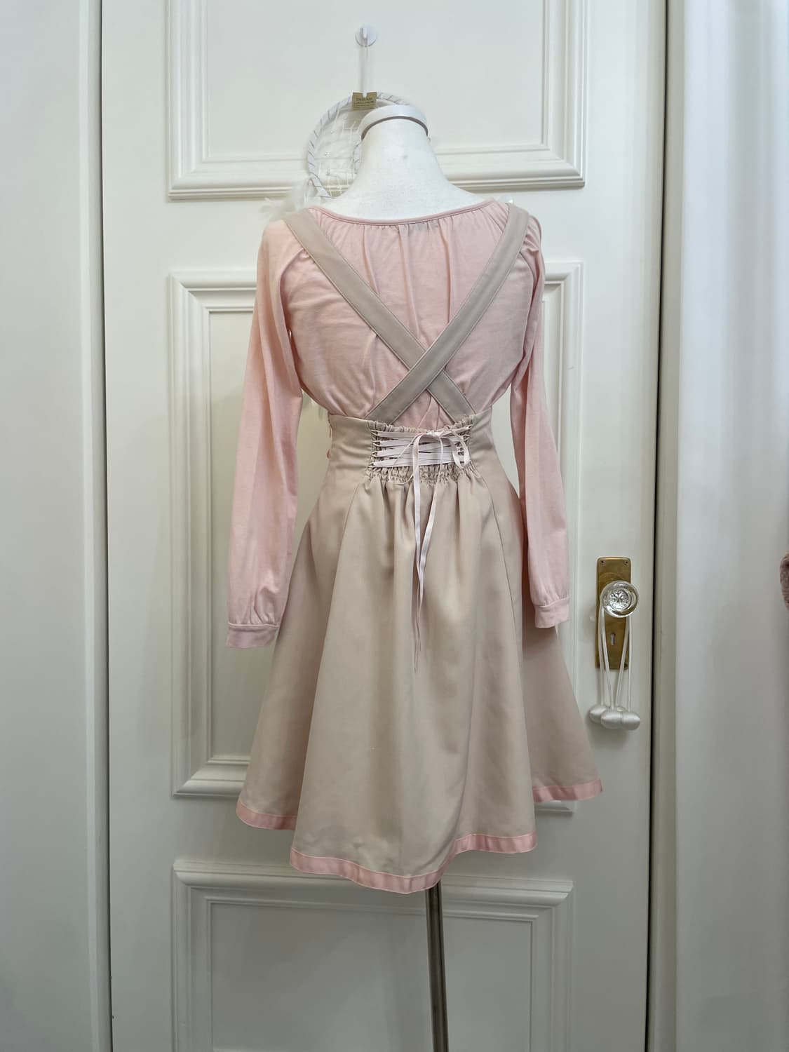 coral&beige autumn lovely lace-up set 상품이미지8