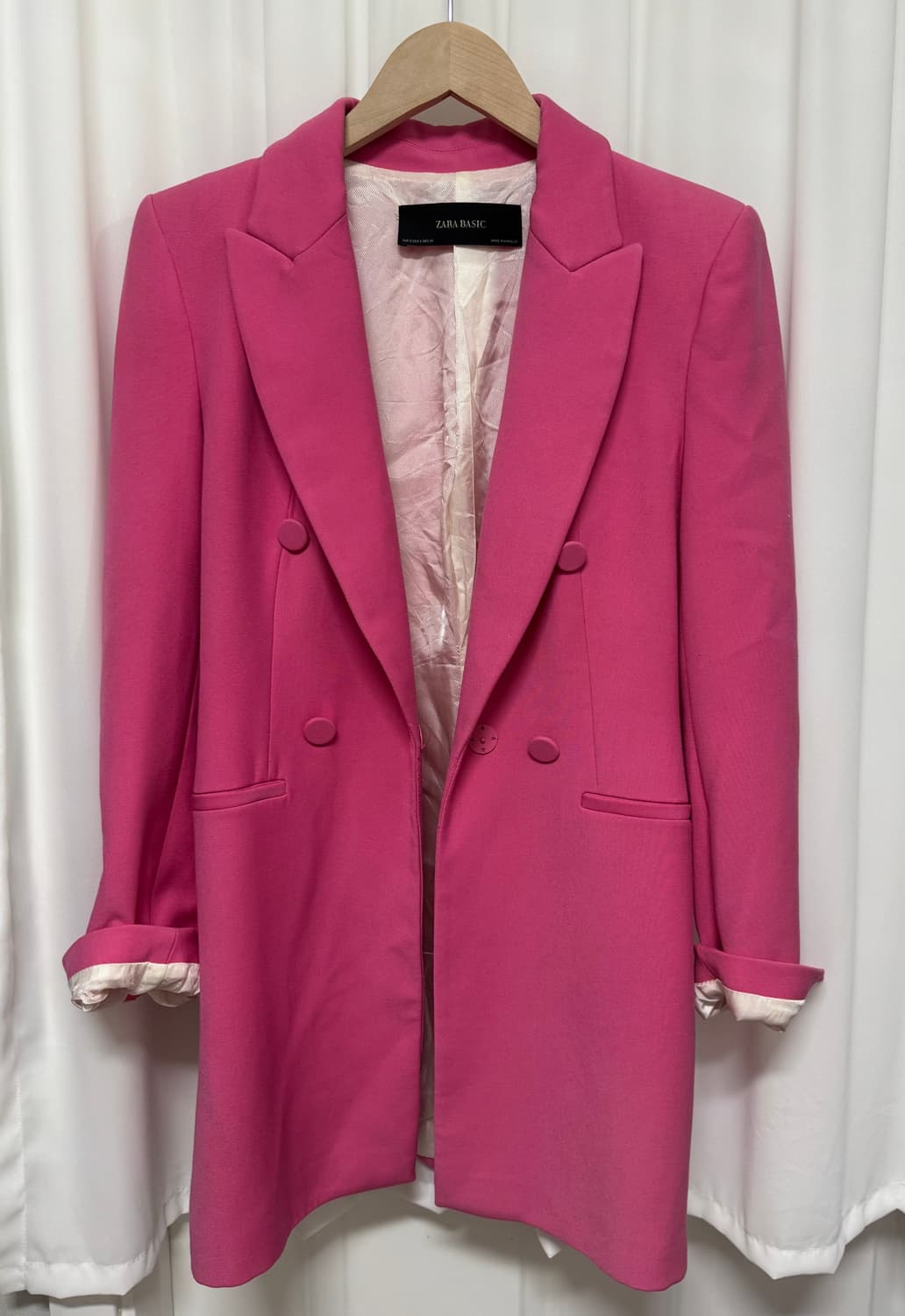 zara 자라 베이직 핑크 더블버튼 자켓 상품이미지5