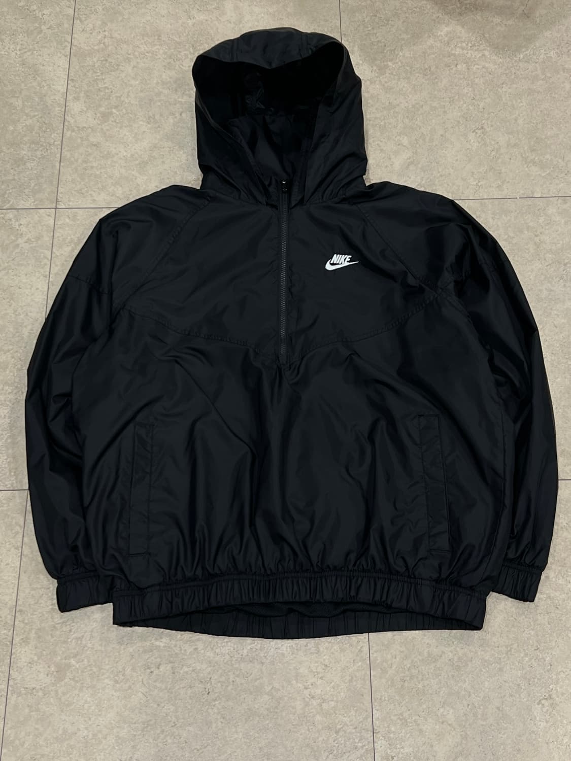 (L) 나이키 윈드러너 언라인드 우븐 아노락 블랙 상품이미지2