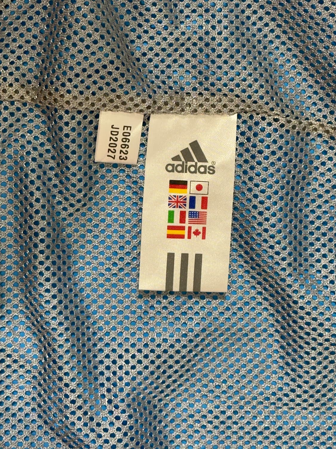 아디다스 블루 오버핏 블랙 로고 올드스쿨 바람막이 자켓 XL 상품이미지8