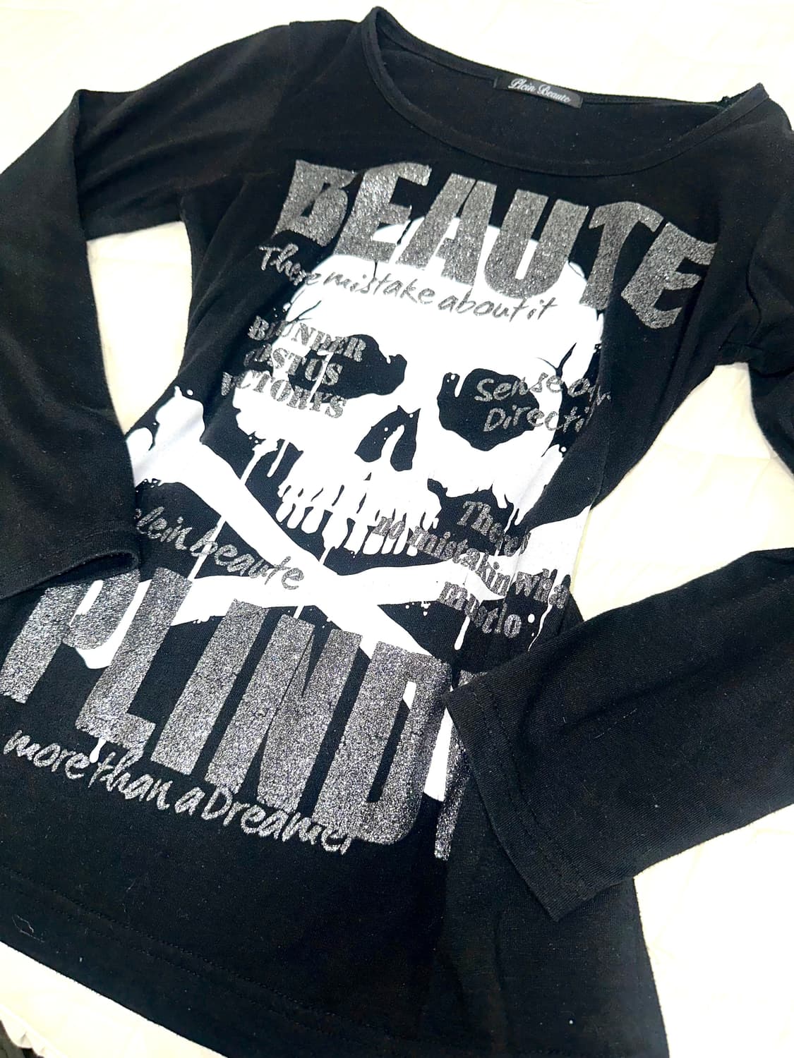 y2k 펑크 갸루 해골 긴팔티 롱슬리브 상품이미지1