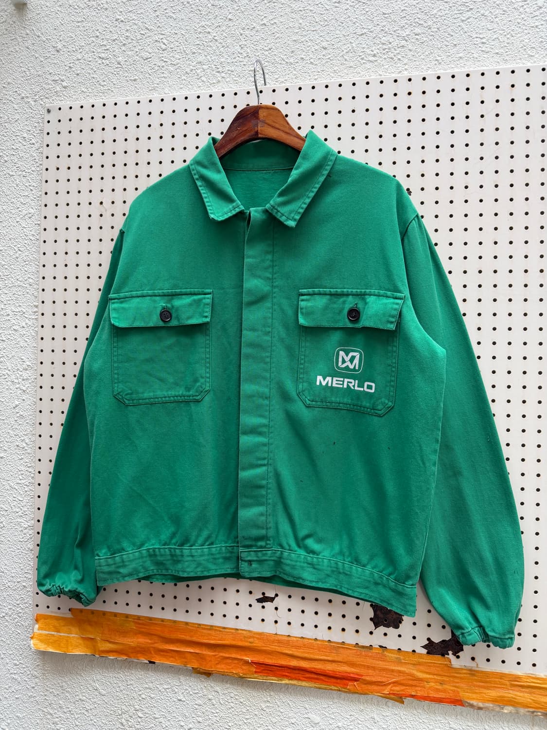 1990s ITALIAN GREEN MECHANIC 프렌치워크 블루종봄버 상품이미지4