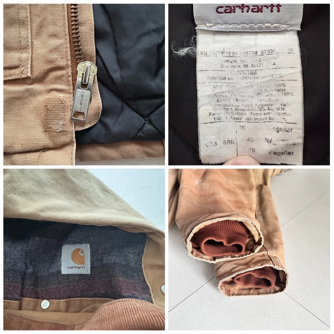 칼하트 C03 BRN 미국 생산 빈티지 디트로이트 자켓 후드 포함 46R 상품이미지3
