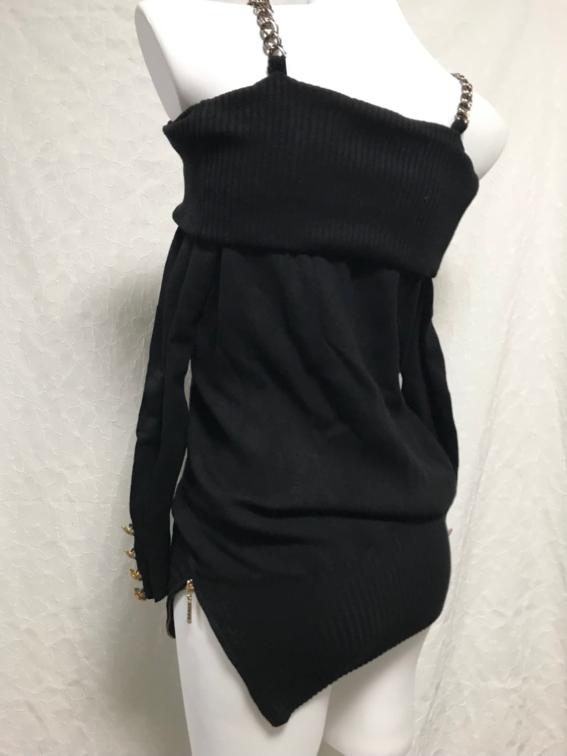 빈티지 세실맥비 갸루 금장 체인 오프숄더 니트 원피스 상품이미지3