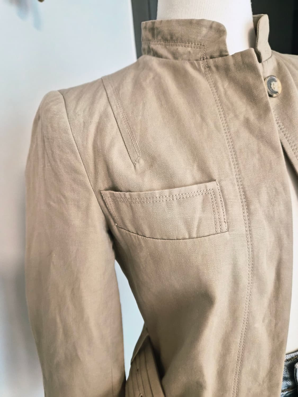 [ZARA] 자라 우먼 밤부 버클 린넨 혼방 사파리 자켓 (S) 상품이미지4