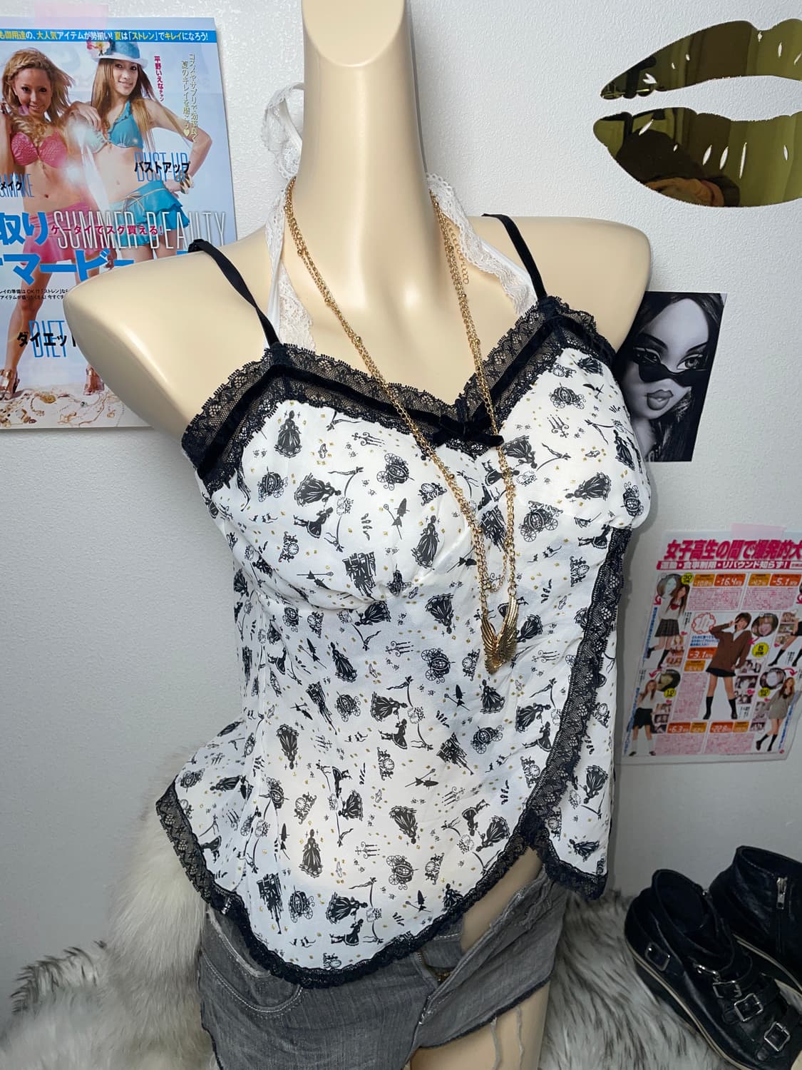 안나수이st 갸루 레이스 나시 슬리브리스 탑 상품이미지1