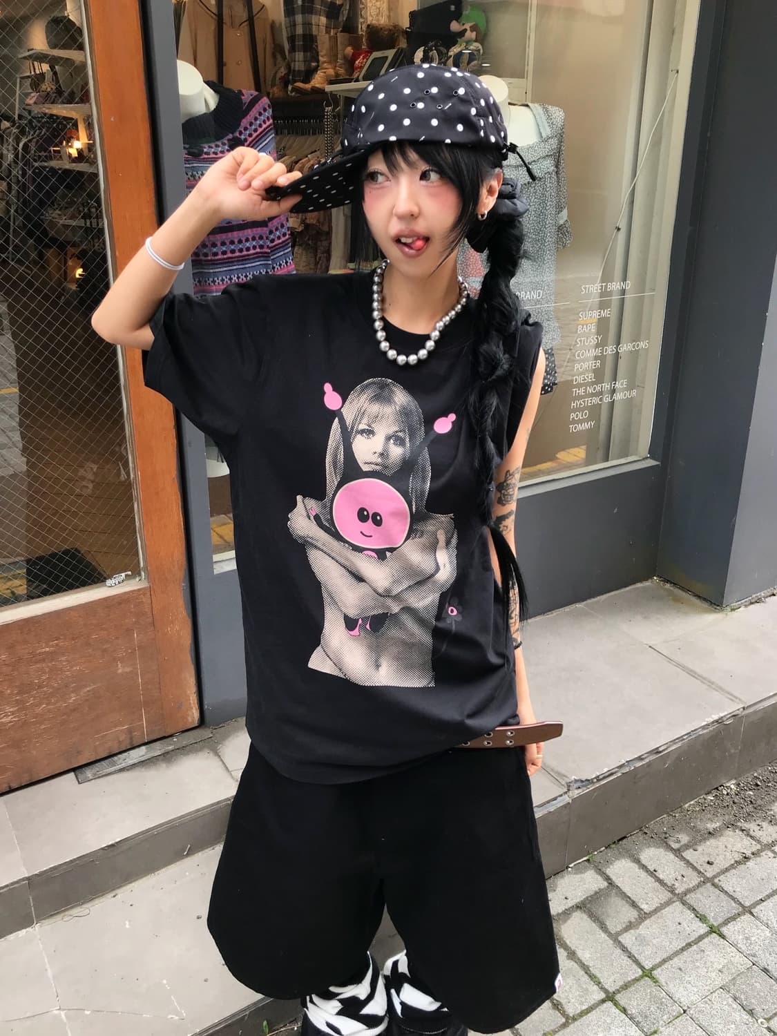 히스테릭글래머 X P.A.M 콜라보 반팔 티셔츠 상품이미지1