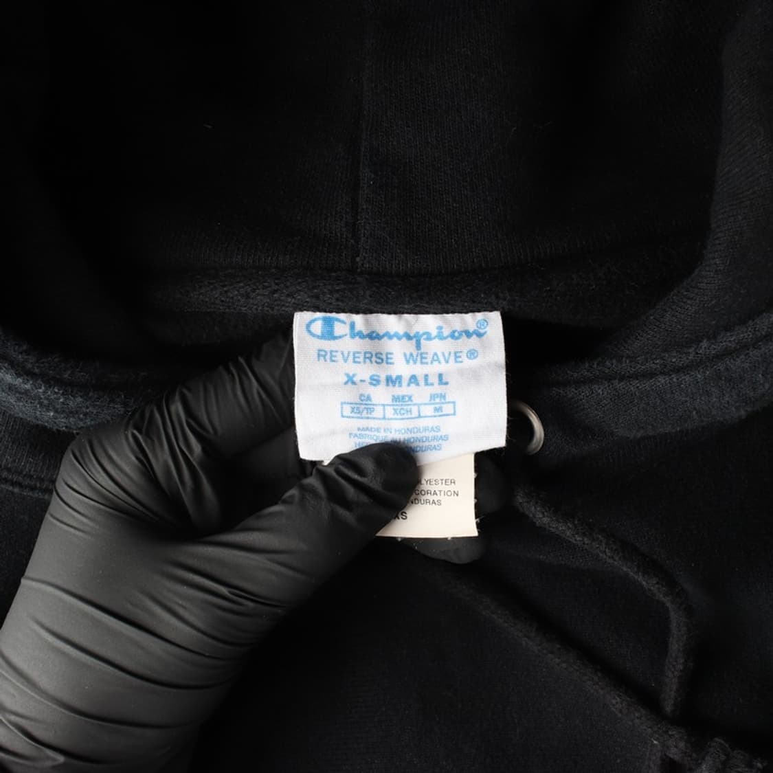 챔피온 리버스위브 블랙 기모 후드티 XS 상품이미지5