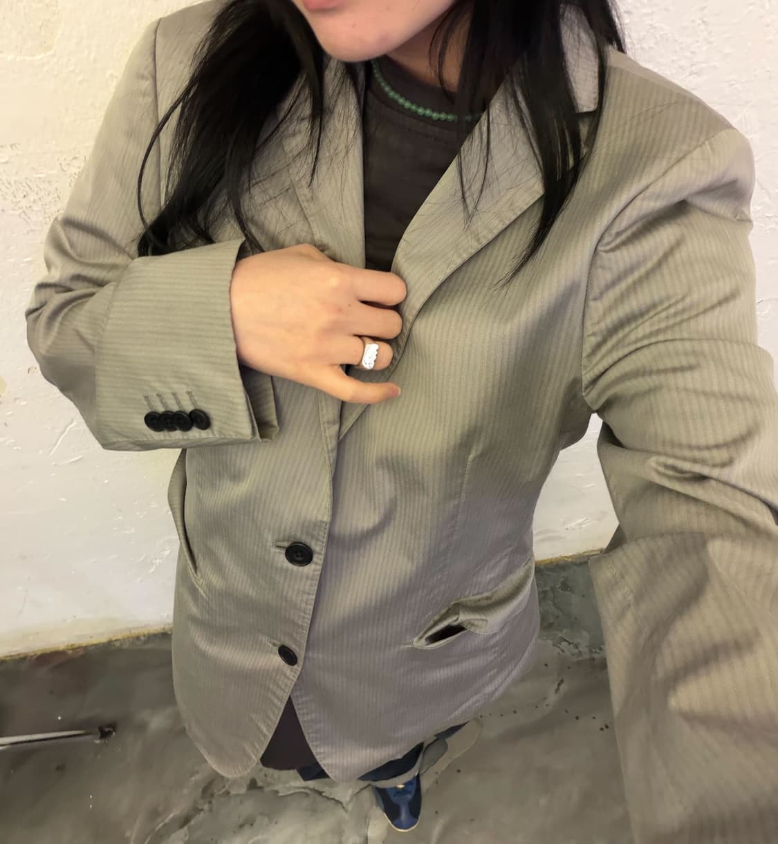 버버리 블랙라벨 하운드투스 2버튼 자켓L 상품이미지3