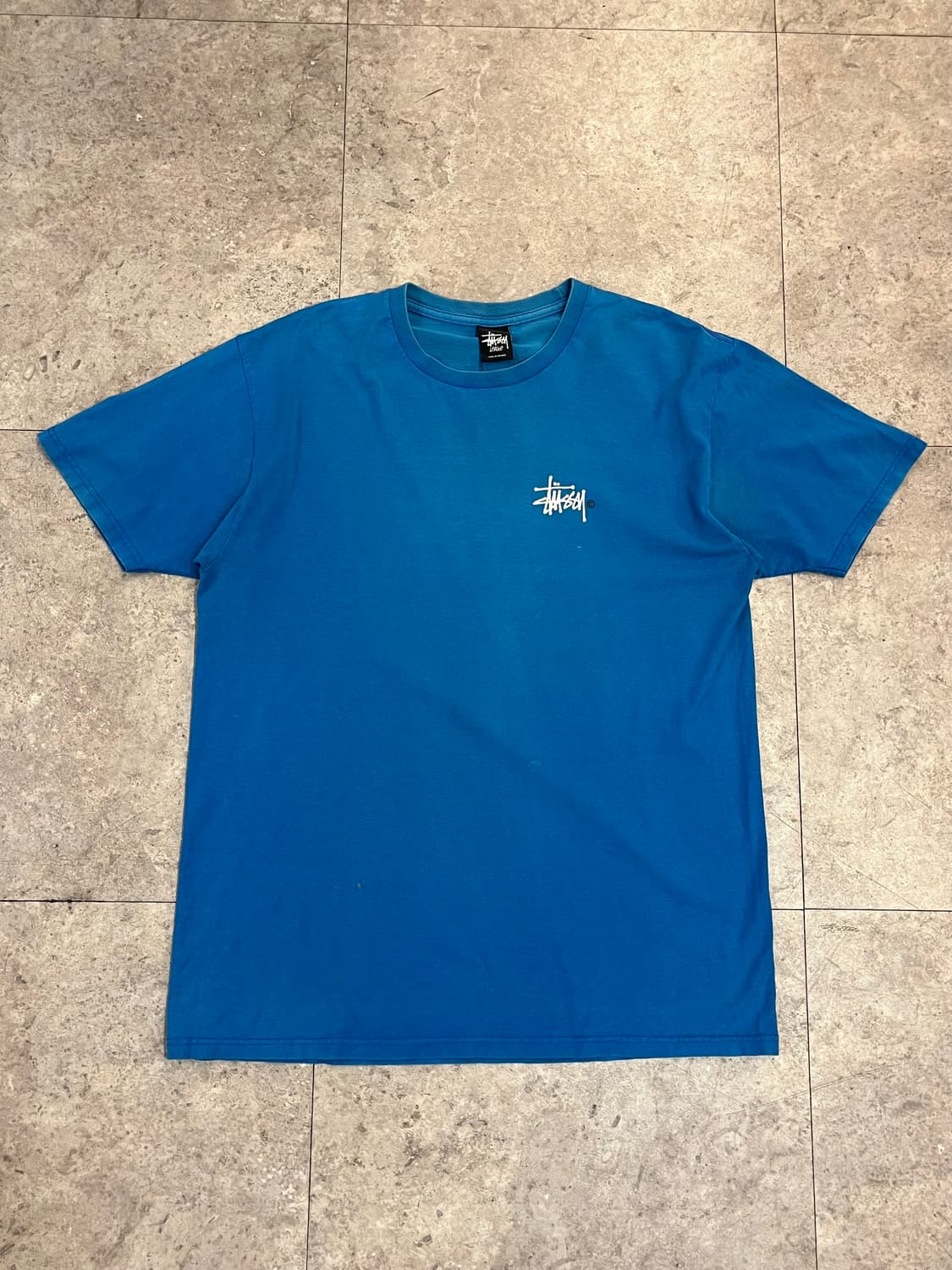 스투시 베이직 로고 반팔티 블루 L #csz3793 상품이미지4